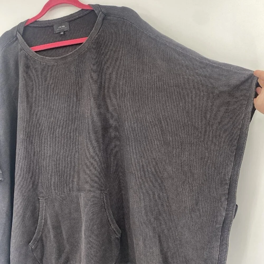 Joes Jeans Collection Size Small Black Poncho Sweater Cotton Fringe Pockets Boho